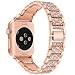 VOMA Bling Bands Compatible For Apple Watch Band 42mm 44mm iWatch Series 5/4/3/2/1, Diamond Rhinestone Stainless Steel Metal Jewelry Bracelet Bangle Wristband Strap(Diamond Rose Gold 42mm 44mm)