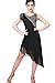 ZLTdream Lady's Latin Tango Rumba Cha Cha Belly Dance Sequin Party Fishtail Fringe Dress with Underwear Tassel