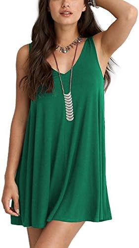 Albe Rita Women's Sleeveless Cross-Back Shift Mini Dress,XXL,Green