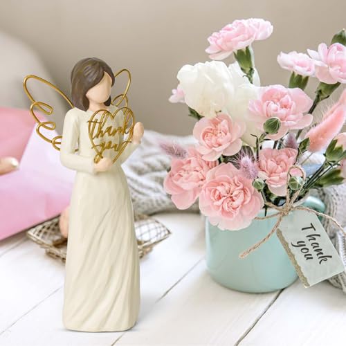 DUMING-IN Thank You Gifts for Women Teacher Gratitude Gift Best Thank You Gift for Coworker Friends Caregivers Sculpted Angel Figurines