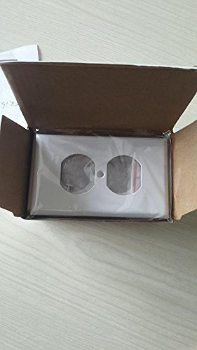 Standard Outlet Covers Duplex Outlet Cover 1-Gang Wall Plate Power Wall Outlet Cover Plate Size Thermoplastic Nylon Device Mount Wallplate, White (10 Pack) - Thumbnail 2