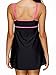 Zando Vintage Colorblock One Piece Swimsuits Tummy Control Swimwear Adjustable Straps Bathing Suit Swimdress for Women Sexy Black Rose Red 2XL (US Size 12-14)