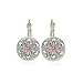 ERAWAN Vintage Retro Women Glass Round Flower Ear Stud Pierced Earrings Fashion Jewelry EW sakcharn (Silver)