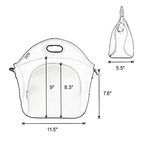 Neoprene Lunch Box Insulated Lunch Bag Tote with Strap Zipper Pocket for Work Picnic by F40C4TMP (N2)