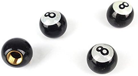 MM-Bikes-USA BMX [Qty: 1] Set of 4 Billiards 8-Ball Shaped Tire Valve Stems