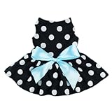 Fitwarm Cute Polka Dot Ribbon Dog Dress Dog Clothes Cozy Dog Shirt Pet Dress, XX-Small