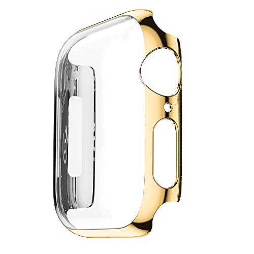 Weite Shock-Proof All-Around Protective Case, [Ultra-Thin] Durable PC Plated Plating Bumper iWatch Protective Cover Compatible for Apple Watch Case 44mm iwatch Series 4 (Gold) - Thumbnail 6