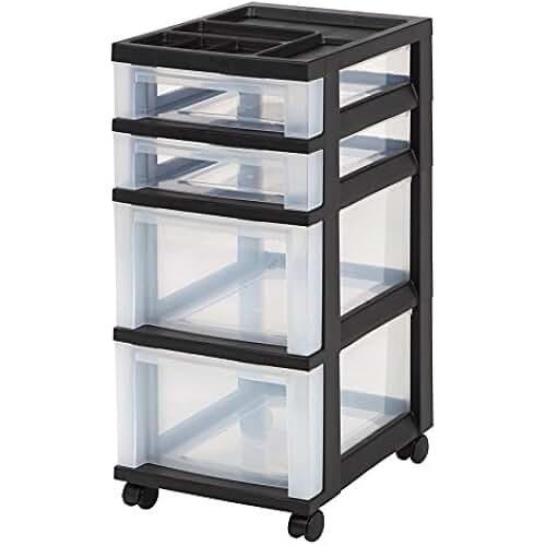 plastic drawers black