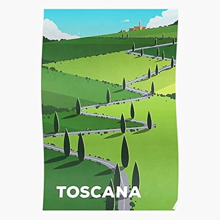 Retro Italy Cyclist Cycling Toscana TuscanyImpresionantes carteles para