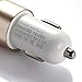 Car Charger, Eleckey™ 2.1A Dual USB Port Car Charger Portable Travel Charger Rapid Car Charger Auto Adapter for iPhone 6 5s, iPad Air mini, Samsung Galaxy s5, Nexus, HTC One and Other Devices (Gold and White)