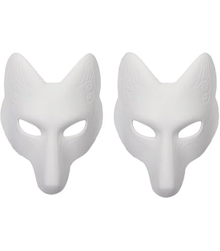 Amazon.com: Paintable White Fox Mask DIY Animal Masquerade Masks