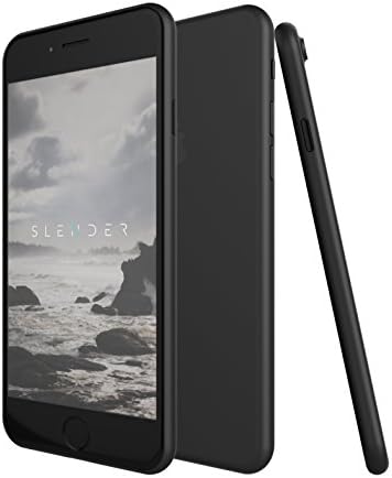SlenderCase [World's Thinnest] Ultra Thin iPhone 7 Plus Phone Case With Clear Flexible Shell, Camera Protection &amp; 360 Degree Side Coverage (Clear Matte Black)