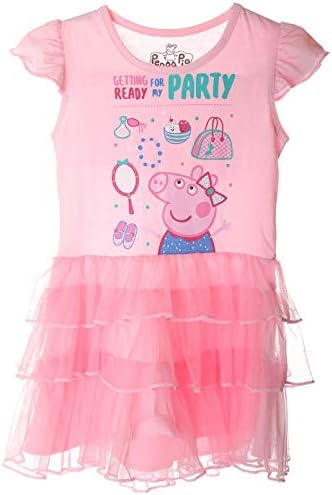 Planet Superheroes Peppa Pig Getting Ready for Party Peach Dress for Girls