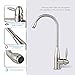 Homfa Kitchen Faucet Lead Free Kitchen Sink Faucet Spot-Resistant Stainless, 360 Degree Swivel Stainless Steel Hot＆Cold Mixer, Brushed Nickel