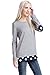 SHOPGLAMLA Solid Stripe Print Elbow Patch Knit Long Sleeves Top Blouse (Many Selection)