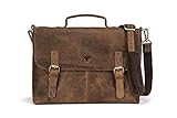 Handolederco Vintage Buffalo Leather Messenger Satchel Laptop Briefcase Unisex Bag Crazy Vintage Leather Messenger Briefcase Bag