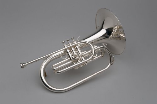 Tempest Mellophone Silver Plated Key of F Ergonomically Balanced 3 Piston Mondel Valves Lacquered Brass with Nickel Silver Trim Case Mouthpiece 5 Year Warranty