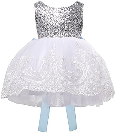 Sarah Go Newborn Toddler Baby Girls Sequins Bowknot Floral Princess Dresses (2 Years, White A)