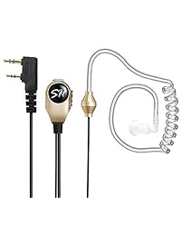 Walkie Talkie auricular MIC 1 pin 2Pin Auricular Tubo Acústico Radio de dos vías micrófono con PTT micrófono para walkie talkie auricular tubo acústico micrófono Dorado