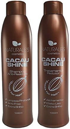 Cacau Shine Naturales Progressive Brush | Keratin Treatment | Smoothing System | Blow Out Kit Profissional (2x1L)