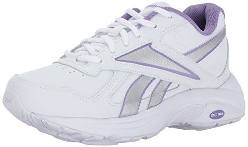 Reebok Women's Walk Ultra V Dmx Max Track Shoe, White/Smoky Violet/Silver Metallic, 7 M US