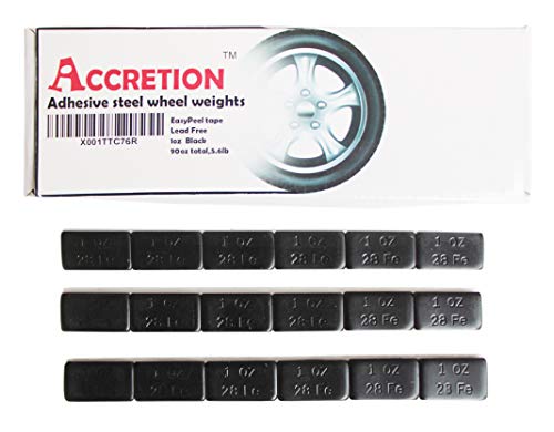 Accretion 1 oz, Black Wheel Weights (Lead Free), USA Made White Tape Backing. Corrosion Resistance, Low Profile. 90 Oz Total,5.6 Lbs(90 Pcs) - Thumbnail 5