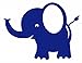 Bobee Baby Elephant Wall Decals for Nursery Decor, Kids Room, Royal Blue, 5-pack