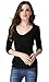Amstt Women 3/4 Sleeve Ruched Waist Classy V-Neck Casual Blouses Tops Shirts