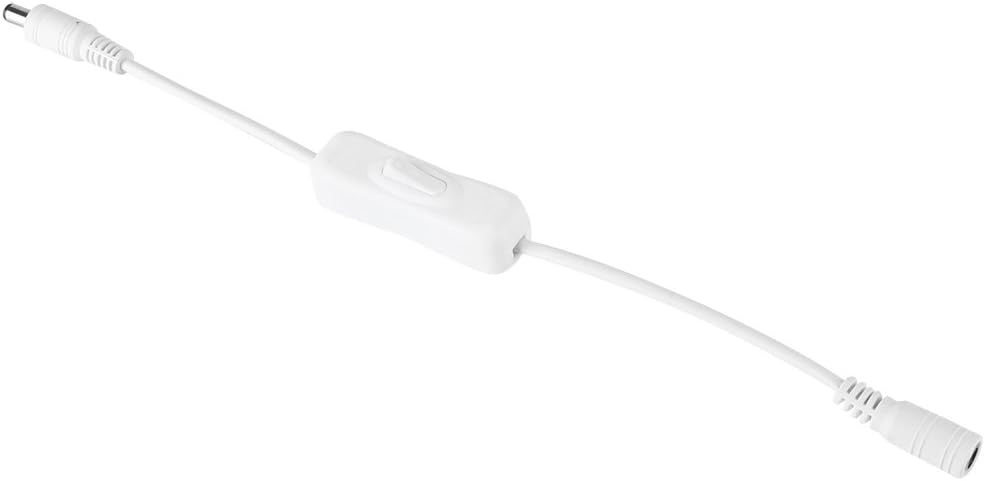 Fdit LED Strip Light Female Male DC 12V Power Inline Cable Wire Switch Plug Adapter Toggle Switch for LED Strips Pack of 5 White - Image 4