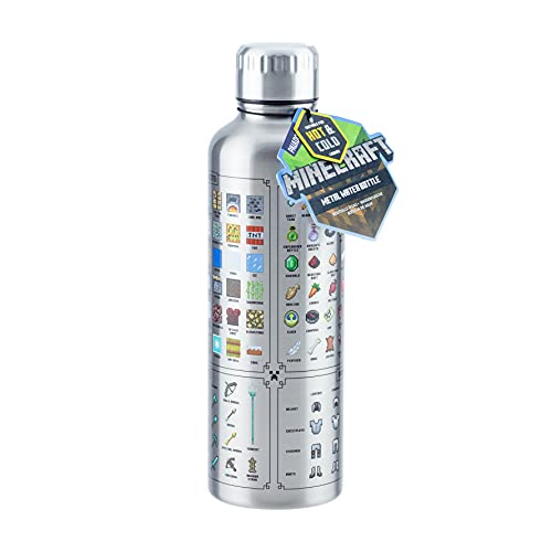Photo 1 of Paladone, 500ml, Minecraft Metal Water Bottle | Officially Licensed Gaming Merchandise