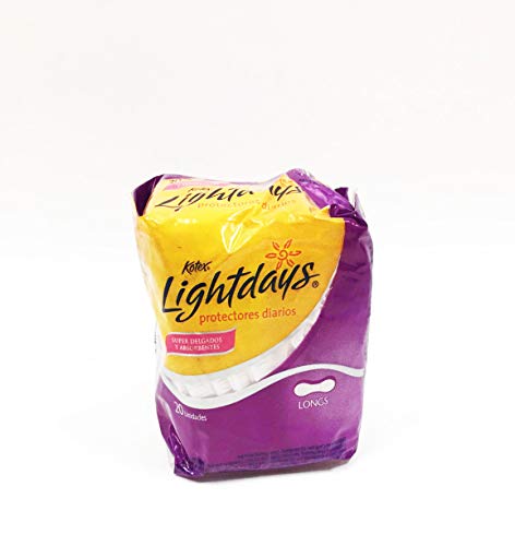 New Kotex Lightdays Daily Protectors Long, 20 Pads (Pack of 5)