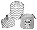 Delta Children 3 Piece Canvas Nursery Storage Set, Grey Owl