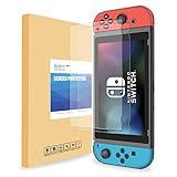 PLESON Tempered Glass Screen Protector for Nintendo Switch 2017 (2-Pack), Switch Screen Protector Glass [Works While Docking] 2.5D/0.26mm/9H Hardness/Bubble Free