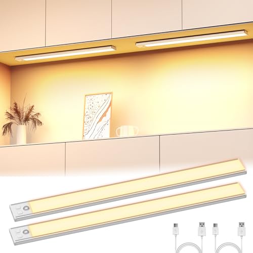 OUILA Schrankbeleuchtung LED mit Bewegungsmelder 41CM Unterbauleuchte Küche LED USB-C wiederaufladbar LED-Licht Dimmbar kabellos Nachtlicht für Küche 
