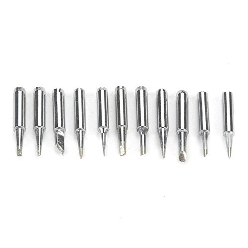 Ginode 11PCS Hakko Solder Soldering Iron Tip for Soldering Station Tool + 1PC Welding Soldering Solder Iron Tip Cleaner Ball Holder