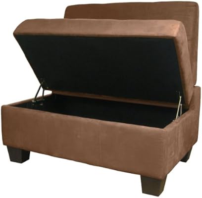 Amazon Com Butler Microfiber Upholstered Tufted Padded Hinged Storage Ottoman Bench 36 Inch Size Microfiber Suede Chocolate Brown Furniture Decor