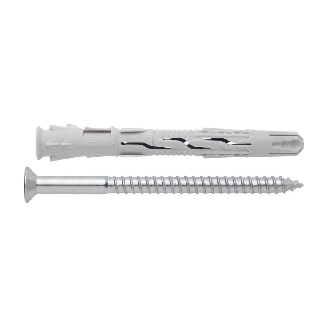 Index Fixing Systems t-nux A – Pack of 8 High Performance Universal Wall Plugs, Countersunk Head Screw (Coating, Nylon, 10 x 80 mm, Diameter 10 mm)