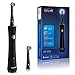 Fairywill Rotary Whitening Electric Toothbrush - For a Dentist like clean with 3 Modes, Waterproof with a built in Timer, Rechargeable Battery, and 2 Brush Heads for Home Use in Black
