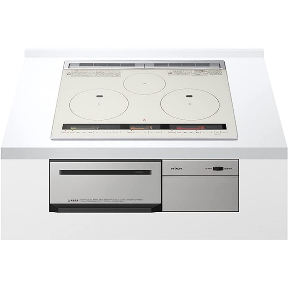 【商品配送のみ】日立 ビルトイン IHクッキングヒーター 火加減マイスター 幅60cm 3口IH ラク旨グリル&オーブン 4色カラー液晶 HT-M8STF S シルバー商品画像