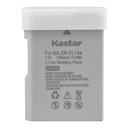 Kastar High Capacity Battery for Nikon EN-EL14a ENEL14 Battery MH-24 Charger Nikon Coolpix P7000 Coolpix P7100 Coolpix P7700 Coolpix P7800 Nikon D3100 D3200 D3300 D3400 D5100 D5300 D5500 D5600 Df DSLR