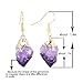 Chakra Gold Earrings Irregular Raw Amethyst Dangle Earrings Natural Stone Drop Earring Gemstones Jewelry for Valentines