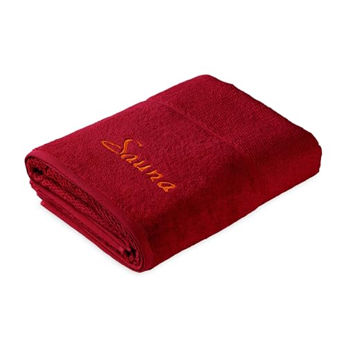 Frottana Pearl sauna towel 80 x 200 cm, 100% cotton, ruby