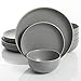 Gibson Home Rockaway 12-Piece Dinnerware Set Service for 4, Grey Matte - 114388.12RM primary