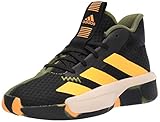 adidas Boy's Pro Next 2019 Basketball Shoe, Black/Tech Olive/Flash Orange, 13 Medium US Little Kid