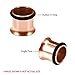 BodyJ4You 18PC Ear Stretching Kit Tunnels - 14G-00G Beginner Gauges - Single Flare Flesh Saddle Expanders - Hypoallergenic Rose Goldtone Steel - Women Men Unisex