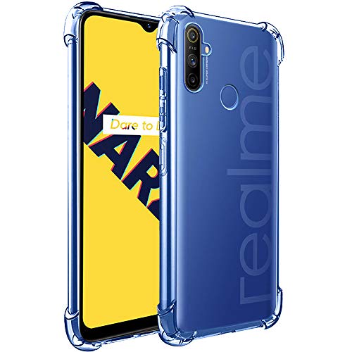 TheGiftKart Transparent Crystal Clear Realme Narzo 10A Back Cover Case | Shockproof Soft TPU Case | Cushioned Edges for