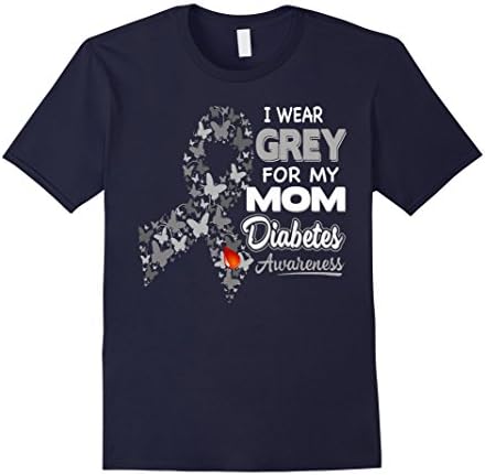 Men's Diabetes Awareness T Shirt - I Wear Grey For My Mom XL Navy