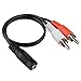 C&E 6 Inch 3.5mm Female to 2 RCA Male Stereo Audio Y Cable, Nickel Plated Adapter Compatible for TV,Smartphones, MP3, Tablets, Speakers,Home Theater