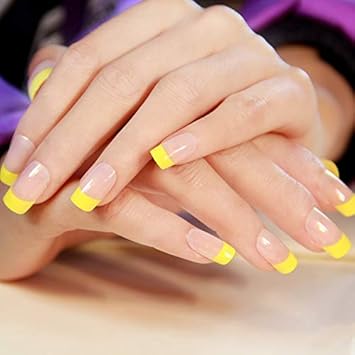 Amazon Com French Nails Tips Natural Simple Design 24pcs Short