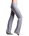 HDE Foldover Athletic Yoga Pants Gym Workout Leggings (Light Gray, Large)